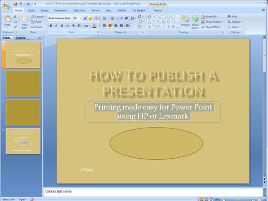 Kaip valdyti, kaip tekstas telpa PowerPoint 2007 teksto rėmeliuose ir teksto laukeliuose