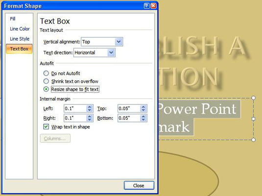 Com controlar com s'adapta el text als marcs i quadres de text de PowerPoint 2007