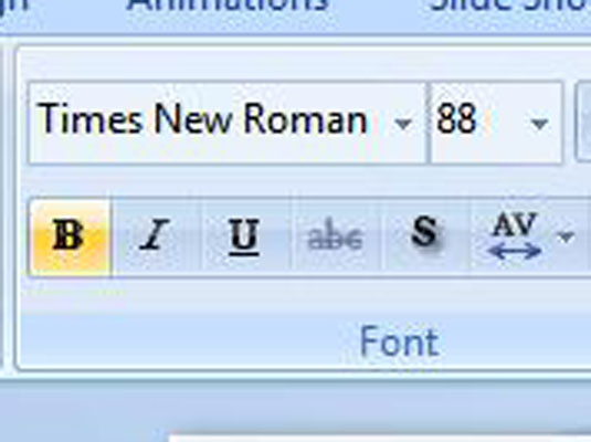 Slik bruker du fet, kursiv eller understreking på PowerPoint 2007-tekst