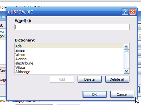 Πώς να δημιουργήσετε ένα προσαρμοσμένο λεξικό Word 2007
