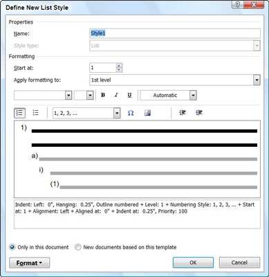 Ako používať viacúrovňové zoznamy v programe Word 2007