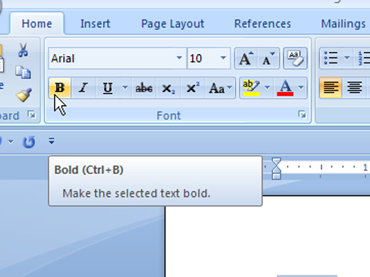 Kā lietot rakstzīmju formātus programmā Word 2007