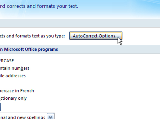 Kaip naudoti ir tinkinti automatinį taisymą programoje Word 2007