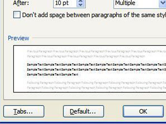 Hvordan sette en fane i Word 2007 Tabs-dialogboksen