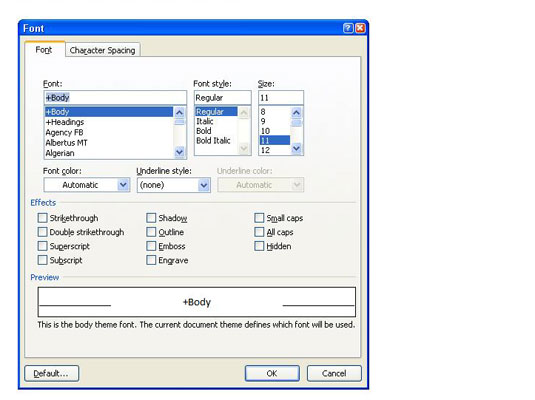 Hvordan finne formatering i Word 2007