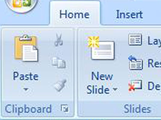 Χρησιμοποιήστε Αποκοπή, Αντιγραφή και Επικόλληση στο PowerPoint 2007