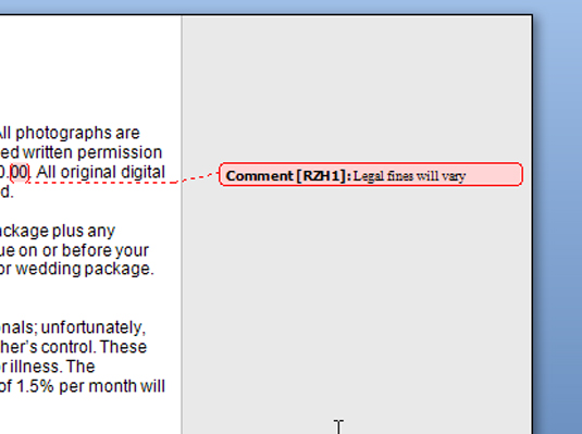 Com afegir un comentari en un document de Word 2007