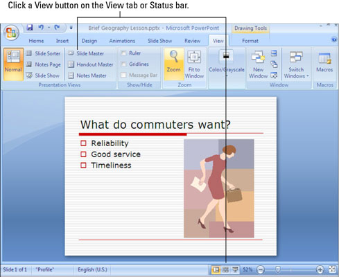 Canviar les vistes a PowerPoint 2007