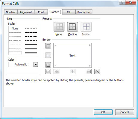 Com afegir vores de cel·la a Excel 2007