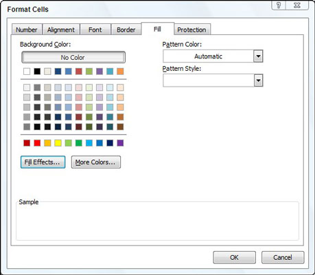 Com aplicar colors de farciment, patrons i degradats a cel·les a Excel 2007