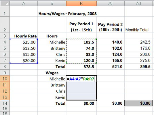 Com crear una fórmula de matriu a Excel 2007