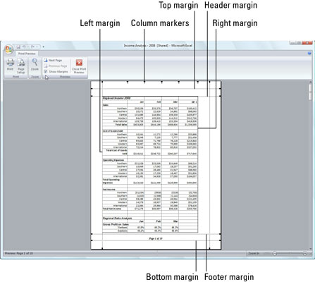 Tulostusmarginaalien muuttaminen Excel 2007:ssä