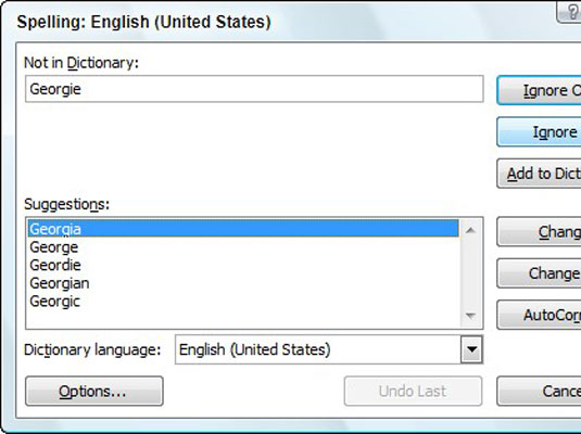 Kaip patikrinti rašybą programoje „Excel 2007“.