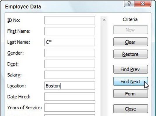 Hvordan finne poster i en Excel 2007-tabell