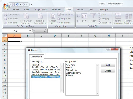 Com utilitzar llistes personalitzades amb la funció d'emplenament automàtic d'Excel 2007