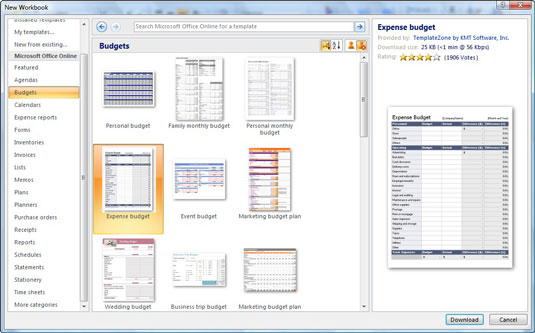 Mallien käyttäminen Excel 2007:ssä