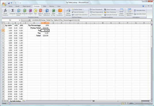 Tietojen etsiminen Excel 2007:ssä HLOOKUP:n ja VLOOKUP:n avulla