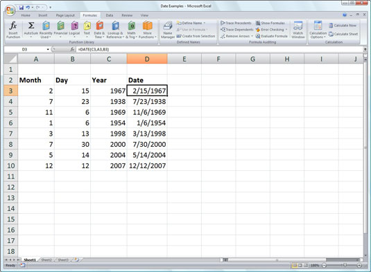 Plánování dopředu s funkcemi TODAY, DATE a DATEVALUE aplikace Excel 2007s