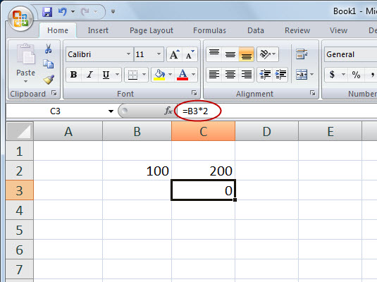 Brug af absolutte og relative referencer i Excel 2007-formler