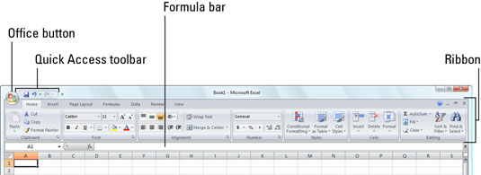 Manipuliavimas „Excel 2007 Office“ mygtuku