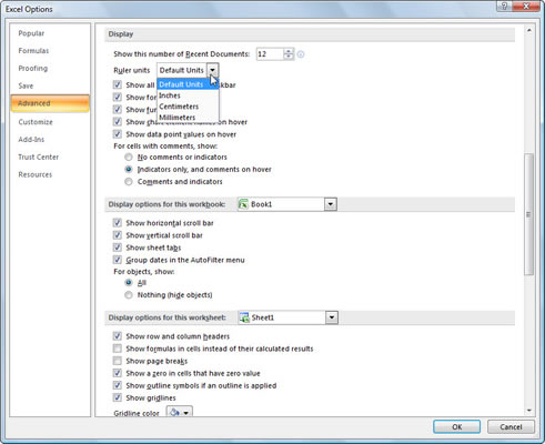 Arbejder i Excel 2007's sidelayoutvisning