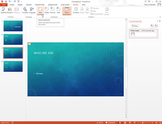 Com afegir comentaris a presentacions de PowerPoint 2016