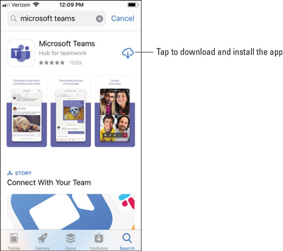 Mobilna aplikacija Microsoft Teams