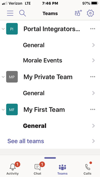 Microsoft Teams mobilapp