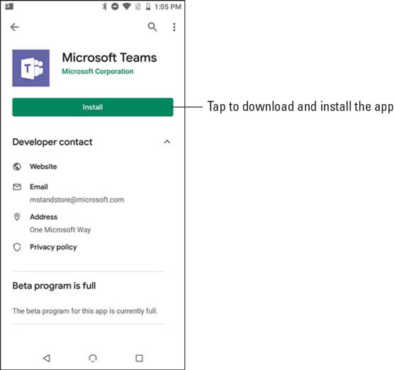 Aplikacioni i Microsoft Teams Mobile