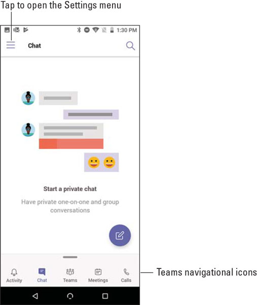 Mobilní aplikace Microsoft Teams