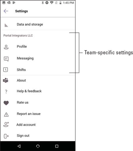 Mobilní aplikace Microsoft Teams