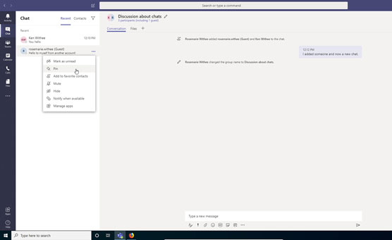 Kuinka siirtyä Microsoft Teams -kanavista keskusteluihin