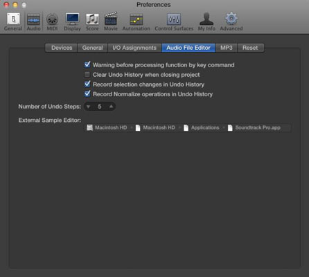 Audio postavke u Logic Pro X