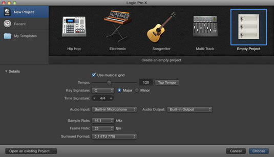 Як розпочати свій проект Logic Pro X