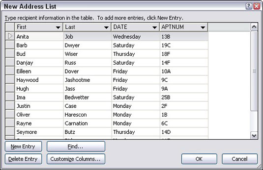 Word 2007 Brevfletning — Trin 2: Tildeling af felter