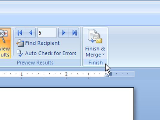 Shkrirja e postës Word 2007 - Hapi 5: Bashkimi përfundimtar