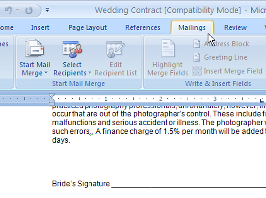 Coneix la funció de combinació de correspondència de Word 2007