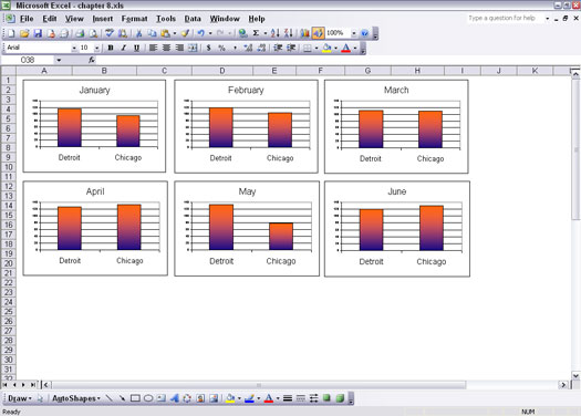 Col·locació de gràfics en Excel