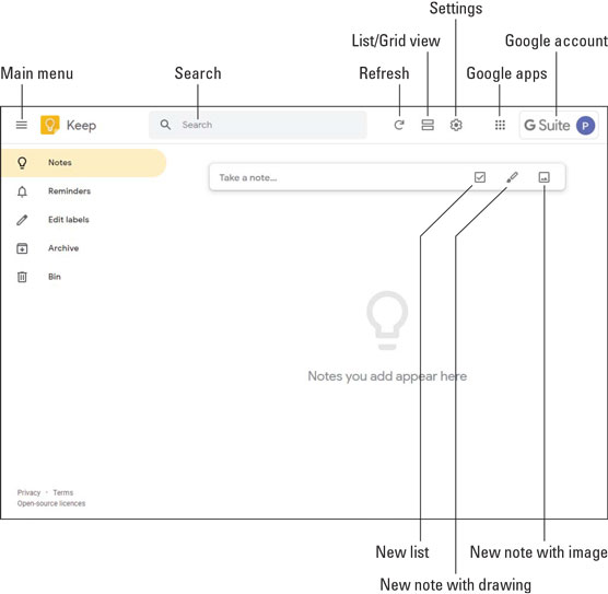 Dijeljenje bilješki s G Suite aplikacijom Keep