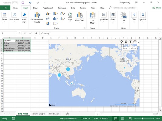 Kaip pridėti infografiką prie „Excel 2019“ darbalapio