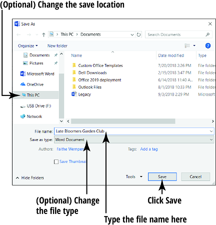 Jak uložit svou práci v Office 2019