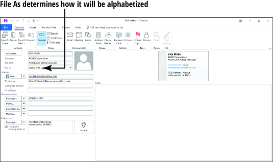 Как да добавите контакти в Outlook 2019