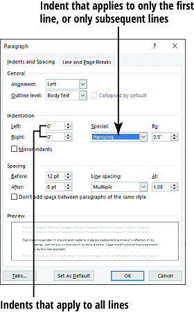 Kaip lygiuoti ir įtraukti pastraipas „Word 2019“.