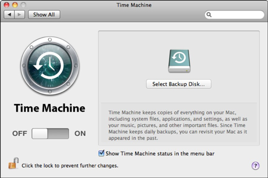 Как да промените предпочитанията на Time Machine на Mac Snow Leopard