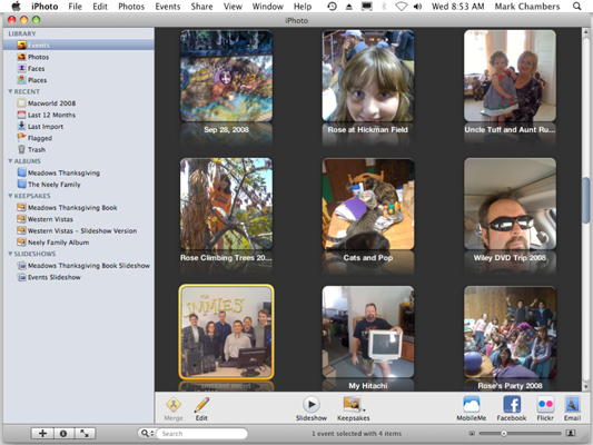 Organiser bildebegivenheter i iPhoto