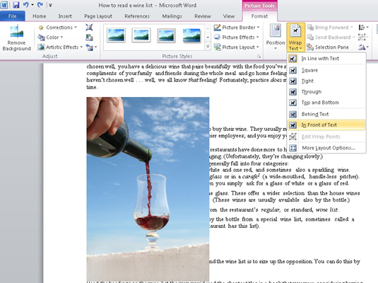 Kaip apvynioti tekstą aplink grafiką programoje „Word 2010“.