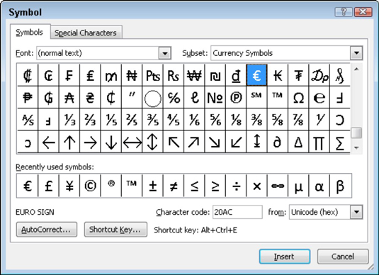 Jak vložit speciální znaky a symboly do aplikace Word 2010