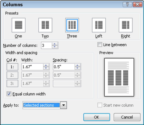 Kaip įterpti stulpelius į Word 2010 dokumentą