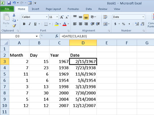 Plánovanie dopredu s funkciami Excel 2010 TODAY, DATE a DATEVALUE