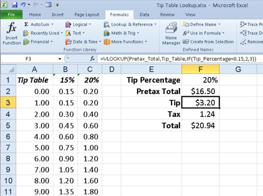 Datu meklēšana programmā Excel 2010, izmantojot HLOOKUP un VLOOKUP